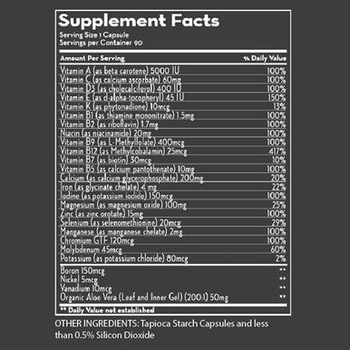Desert Harvest Low Acid Multi Vitamin Supplement pH Balanced Formula Made Without B6 90 Capsules