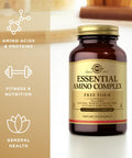 Solgar Essential Amino Complex - 90 Vegetable Capsules Pack Of 2 - Non-Gmo Vegan Gluten Free Dairy Free Kosher - 180 Total Servings