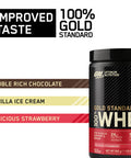 Optimum Nutrition Gold Standard 100% Whey Muscle Building And Recovery Protein Powder With Naturally Occurring Glutamine And Bcaa Amino Acids Delicious Strawberry Flavour 10 Servings 300G