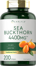 Carlyle Sea Buckthorn Oil Capsules 4400mg | 200 Softgels | Non-GMO, Gluten Free | Sea Buckthorn Berry Oil Supplement