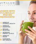 EPN Supplements Vitalux || #1 Rated Premium Greens & Reds Superfood Powder || Immune Function, Added Antioxidants, Loaded W/ Digestive Enzymes | 17 Powerful Ingredients | 3Rd Party Tested, Vegan + Usa Made - 28 Days