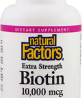 Biotin Extra Strength 10000 mcg Natural Factors 60 VCaps