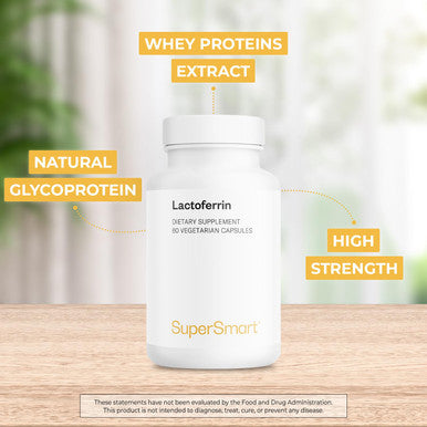 Supersmart Lactoferrin 500 mg Per Day Immune System Booster Antioxidant Supplement The Most Active Ingredients in Colostrum NonGMO Gluten Free 60 Vegetarian Capsules