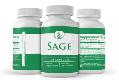 PURE ORIGINAL INGREDIENTS Sage, (100 Capsules), Always Pure, No Additives Or Fillers, Lab Verified