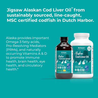Jigsaw Health Alaskan Cod Liver Oil Softgels, 180 Softgels