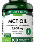 Nature's Truth MCT Oil Capsules | 100 Softgels | Keto Friendly Coconut Oil Pills | Non-GMO, Gluten