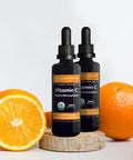 Global Healing USDA Organic Vitamin C Drops 180mg, Liquid Vitamin C Plant-Based Antioxidant Supplement, Supports Immune System, Collagen, and Natural Energy for Adults, Men and Women (2 Oz)