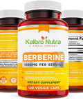 Kaibro Nutra Berberine 500mg (1000mg Per Serving) for Supports Healthy Immune Function, Anti-oxidant,Gastrointestinal & Overall Wellness - 120 Capsules