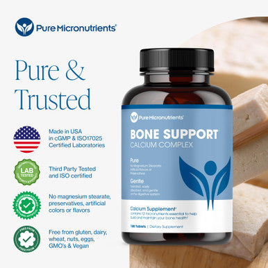 Pure Micronutrients Calcium Supplement For Women & Men - Calcium Citrate & Hydroxyapatite + Vitamin D3 K2 Magnesium Zinc & More For Complete Bone Health 180 Tablets