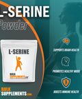BulkSupplements L-Serine Powder - Amino s Supplement Mood & Brain Health - , Soy Free - 2000mg , 500 Servings (1 Kilogram - 2.2 lbs)