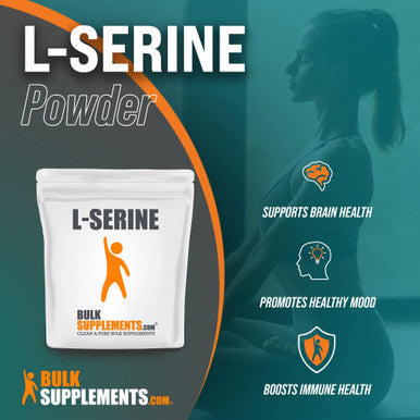 BulkSupplements L-Serine Powder - Amino s Supplement Mood & Brain Health - , Soy Free - 2000mg , 500 Servings (1 Kilogram - 2.2 lbs)