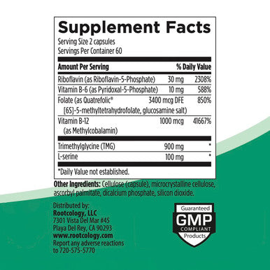 Rootcology Mthfr Pathways - Methylation Support With Vitamin B6, B12 + Folate - Supplement To Support Immunity, Energy & Brain