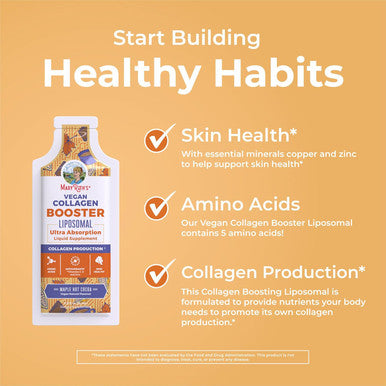 Maryruth Organics Collagen Booster Liposomal Sugar Liquid Collagen Booster With Vitamin C, E, Zinc, Copper & Silica Skin Care & Joint Support Vegan Non-Gmo Gluten 14 Servings