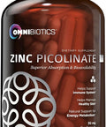 Zinc Picolinate 30Mg Supplement By Omnibiotics - Zinc 30 Mg For Immune System Support, Zinc Supplements For Men & Women - Superior Absorption Zinc Vitamins, Promotes Healthy Skin - 180 Vegan Capsules