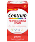 Centrum Forte Essentials Complete Multivitamin & Mineral Supplement Adults 100 Tablets