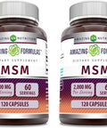 Amazing Nutrition Formulas MSM (Methylsulfonylmethane) Supplement | 2000 Mg Per Serving | Capsules | Non-GMO | Gluten | Made in USA (2 Pack 120 Count)