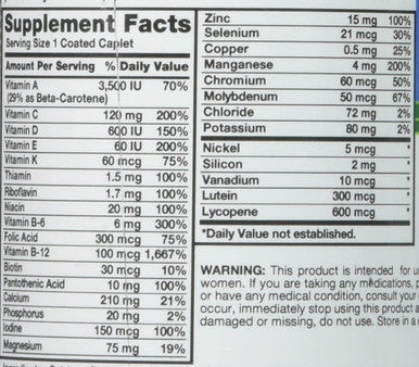 Nature's Truth Adult Men's Multivitamin, Senior 50 Plus, 100 Count
