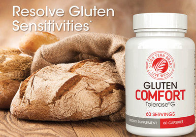 Silver Fern Gluten Comfort With Tolerase G - 1 Bottle - 60 Capsules - Digestive Enzyme Made Specifically To Break Down And Digest Gluten Protein