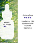 Retinol 2.5% Solution Facial Serum with Vitamin E - Facial Crepe Erase, Age Spot Remover, High Strength Solution for Face without a Prescription, 1 Fl Oz (30ml)