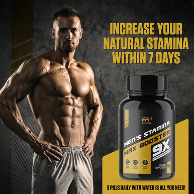 EPN Supplements Stamina Max Booster | #1 Men'S Energy, Stamina & Endurance Supplement | Gain Muscle, Strength & Drive W/ 8 Powerful Ingredients - 180 Capsules
