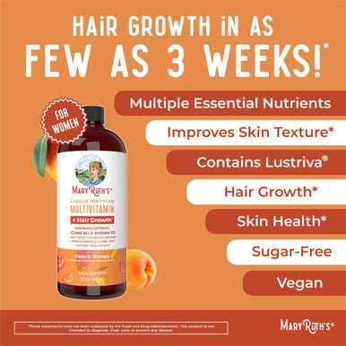 Maryruth Organics Lysine Liposomal (Snickerdoodle) & Multivitamin Liquid + Hair Growth (Peach Mango) | Clean Label Project Verified | Immune Support Beauty & Overall Health | Vegan Non-GMO Gluten
