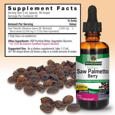 Nature'S Answer Saw Palmetto Berry Extract 2 Fluid Ounce | Prostate Support | Natural Urinary Health | Promotes Hair Growth