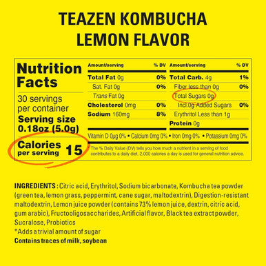 Teazen Kombucha 5 Flavors 150 Sticks Variety Pack Kombucha Lemon Peach Berry Pineapple Citron Flavor (150 Sticks)