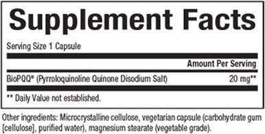 Natural Factors BioPQQ 20 mg Support Energy and Healthy Aging Dietary Supplement 30 Capsule 30 Servings