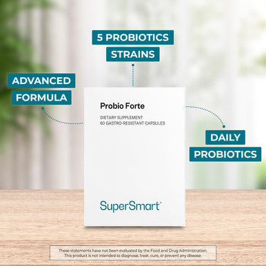 Supersmart Probio Forte 8 Billion MicroOrganisms per Capsule Probiotics for Women Men Immune System Booster with Lactobacillus Acidophilus NonGMO GlutenFree 60 DR Caps