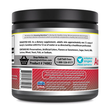 Amazing Formulas Acetyl L-Carnitine 100 Grams (3.5 Oz) Powder Supplement | 100 Servings | Non-Gmo | Gluten Free | Made In Usa