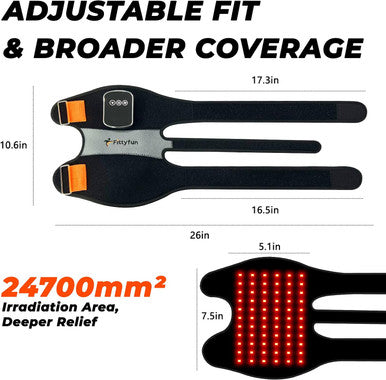 Fittyfun Knee Massager With Heat And Red Light Therapy Fsa Eligible Hsa Approved 5000Mah Cordless Knee Massager For Knee Pain Relief 60 Leds Near Infrared Knee Brace Portable Knee Wrap For Joint/Calf/Elbow