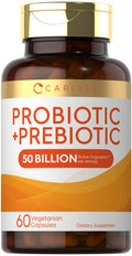 Carlyle Prebiotic & Probiotic | 50 Billion Cfu|60 Capsules| For Women & Men | Powder Pills | Vegetarian, Non-Gmo & Gluten Free