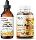 Wild & Organic Turkey Tail Tincture 4 Fl Oz & Lion'S Mane Gummies