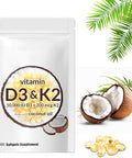 2-In-1 Vitamin D3 K2 Supplement Softgel,D3 K2 Vitamin 10000 Iu Bone Health,Aiding In Calcium Absorption (300 Pcs)