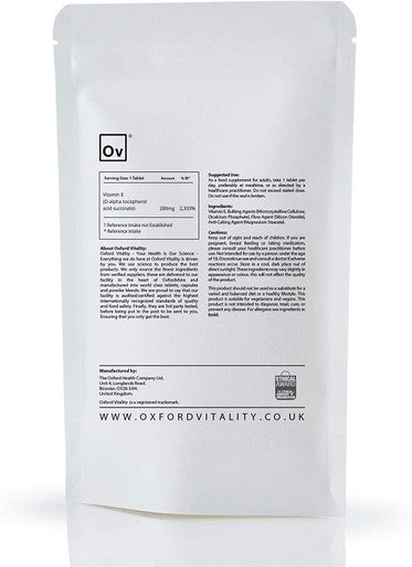 Vitamin E 420 IU Tablets | Prevention of Oxidative Damage | by Oxford Vitality (120)