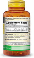 Mason Natural Vitamin A Beta Carotene 25,000 IU - Supports Healthy Vision, Cell Function & Immune Function, 100 Softgels (Pack of 3)