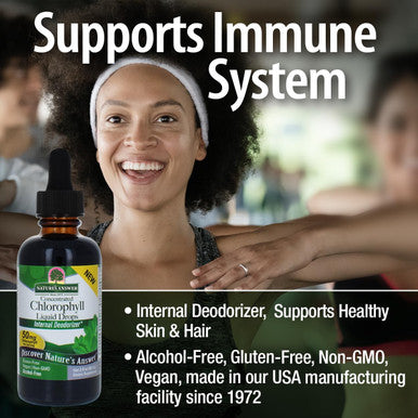 Nature'S Answer Alcohol- Chlorophyll 50mg 2oz Liquid | Internal Deodorant | Skin and Hair Support | Supports Immune Function Detoxification | Gluten Non-GMO | Single Count