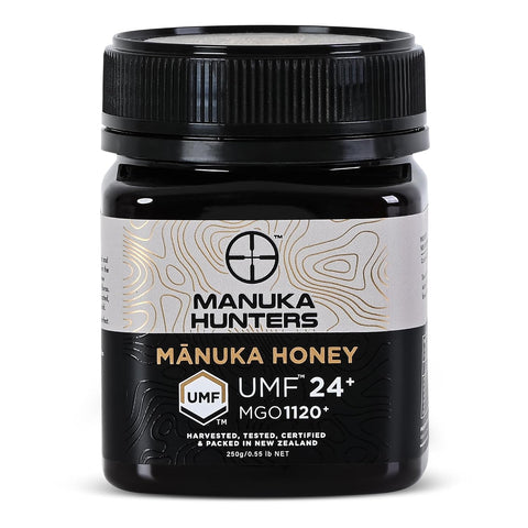 Manuka Hunters UMF 10+/MGO 263+ Certified New Zealand Manuka Honey - 100% Pure Natural Sweetener - Gluten, Dairy Free - Ideal for Tea, Coffee, Smoothies, and Baking - Sustainable - 8.8oz/250g Jar