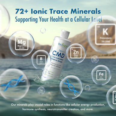 BioTrace Dead Sea Trace Mineral Drops | 72+ Concentrated Trace Minerals, Ionic Liquid Magnesium, Chloride, Potassium | Low Sodium | Energy, Electrolytes, Hydration | 96 Day Supply, 8.12 Fl Oz