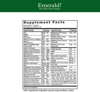 Emerald Labs Women'S 1-Daily Multi - Multivitamin For Women - Includes Calcium, Zinc, Vitamin B & More - Bone & Immune Support Supplement - Gluten- - 60 Vegetable Capsules