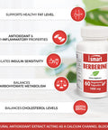 Supersmart Berberine 1000 Mg Per Day Berberis Vulgaris Extract Standardized to 97 Berberine Anti Inflammatory Antioxidant Supplement NonGMO Gluten Free 60 Vegetarian Capsules