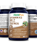 NusaPure Vitamin K2 MK7 120 mcg 200 Veggie Caps (Non-GMO, Vegan & )