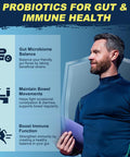 Probiotics For Men Digestive Health, 120 Billion Cfus Mens Probiotic With Digestive Enzymes & Prebiotics & Saw Palmetto & Cranberry For Gut, Prostate & Urinary Tract Health, Shelf Stable, 90 Capsules