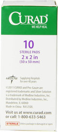 Curad Non-Woven Pro-Gauze 2" x 2" 10 Count Pack of 6