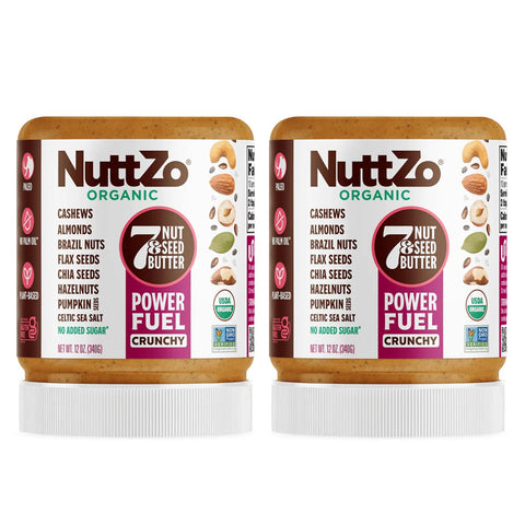 NuttZo Organic Power Fuel 7 Nuts and Seeds Butter, Smooth, Paleo and Keto Friendly, Peanut and Gluten Free, Vegan, Kosher, No Added Sugar or Oil, 12 oz Jar
