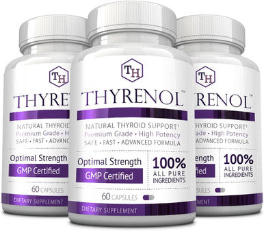 Approved Science Thyrenol Thyroid Support Balance Hormones Boost Metabolism with Vitamin B12 Iodine Kelp Zinc Copper Selenium 60 Capsules Vegan