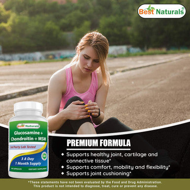 Best Naturals Glucosamine Chondroitin Msm Supplements 2600 Mg Per Serving 90 Capsules (90 Count (Pack Of 2))