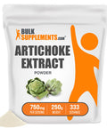 BulkSupplements Artichoke Extract Powder - Herbal Supplement, Sourced from Artichoke Leaf & Stem - - 750mg , 333 Servings (250 Grams - 8.8 oz)