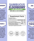 Elderberry With Zinc And Vitamin C For Adults - Immune Support Vitamins For Women And Men Natural Elderberries Black Sambucus Capsules - Immune Defense Multiminerals Supplement, Gluten-Free, 60 Ct