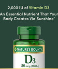 Nature'S Bounty Vitamin D3 2000 Iu Immune And Bone Support Vitamin Supplement 1 Per Day 240 Rapid Release Softgels (Pack Of 2)